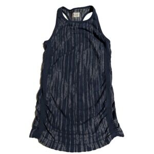 Athleta Navy Racerback Tank Top Textured‎ Stripe Activewear Women's M